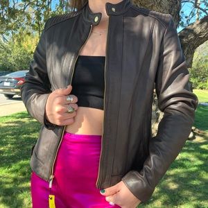 Cole Haan brown leather jacket